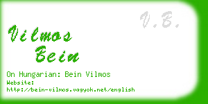 vilmos bein business card